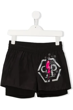 Philipp Plein Logo-print layered swimshorts