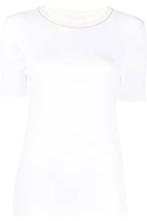 Fabiana Filippi Glitter-trim knitted top