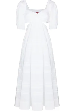 Staud Cut-out tiered midi dress