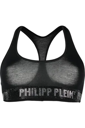 Philipp Plein Logo-embellished cotton sports bra