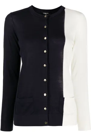 Paule Ka Colour-block fine-knit cardigan
