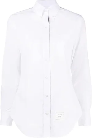 Thom Browne Logo-patch cotton shirt