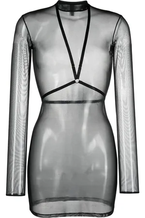 MAISON CLOSE Harness-detail mesh dress