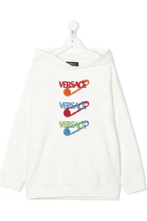 VERSACE Logo print cotton hoodie