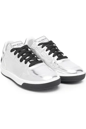 Balmain Metallic-finish low-top sneakers