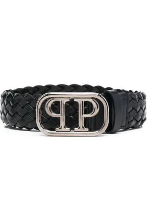 Philipp Plein Braided logo buckle belt