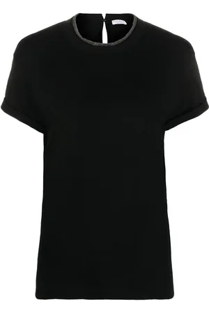 Brunello Cucinelli Brass-embellished crew-neck T-shirt