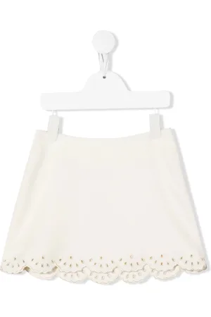 Chloé A-line scallop cotton skirt