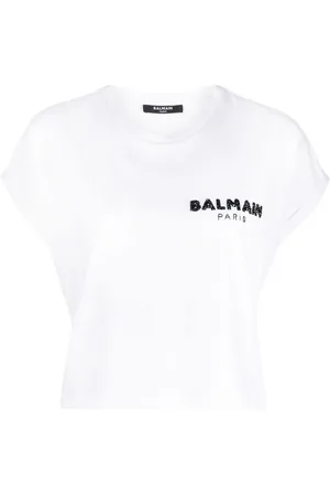 Balmain Sequin logo round neck T-shirt