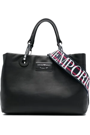 Emporio Armani Logo-plaque leather tote bag