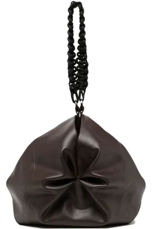 Hereu Gathered-leather Drawstring Bucket Bag In Brown