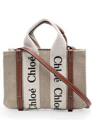 Chloé Woody linen tote bag