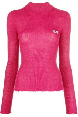 GCDS Logo-print ribbed-knit jumper