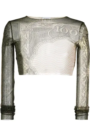 Jean Paul Gaultier Graphic-print stretch cropped top