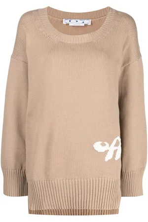 OFF-WHITE Intarsia-logo ribbed jumper