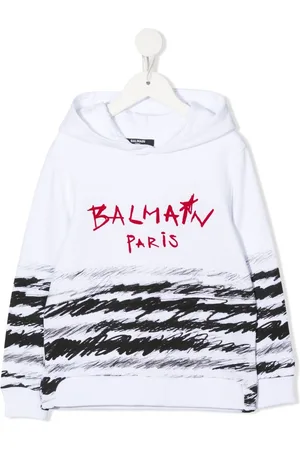 Balmain logo-print Hooded Robe - Farfetch