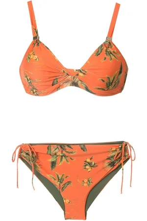 Lygia & Nanny Floral-print tie-fastened bikini