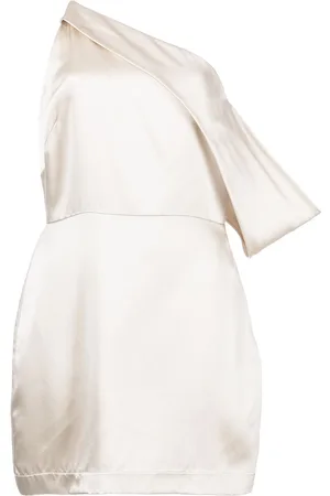 Michelle Mason Draped-shoulder mini dress