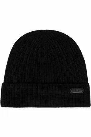 BRIONI Purl-knit logo-tag beanie