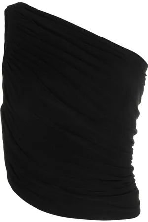 Norma Kamali Diana ruched one-shoulder top