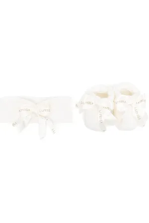 La Perla Bow-detail booties & headband set