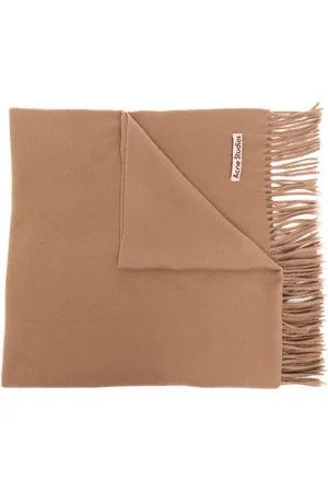 Acne Studios Logo-tag frayed-edge scarf