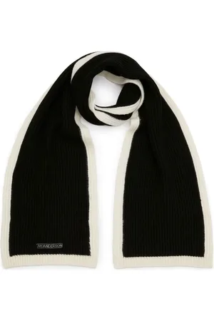 JW Anderson logo-print Silk Scarf - Black