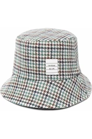 Thom Browne Houndstooth name tag appliqu?? bucket hat