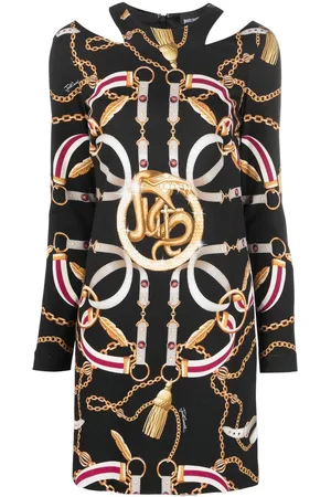 Roberto Cavalli Chain-print cut-out dress