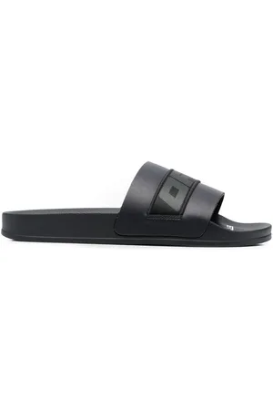 Black off cheap white flip flops