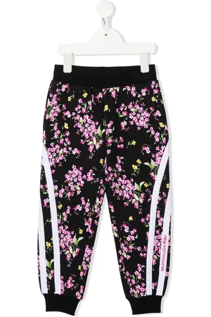 MONNALISA Floral-print cotton track pants