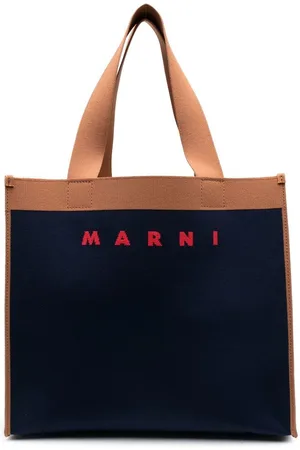 Marni Logo-print contrast-trim tote