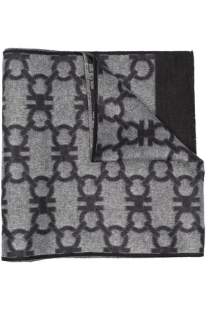 Salvatore Ferragamo Gancini-pattern knitted scarf