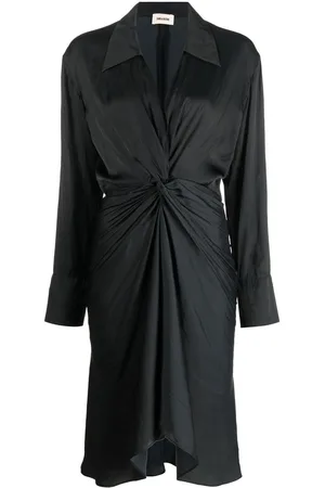 Zadig & Voltaire Rozo twisted V-neck midi dress