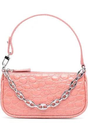 by Far Mini Rachel Lizard-Skin Effect Shoulder Bag