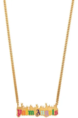 Palm Angels Silver 'Pa' Monogram Chain Necklace