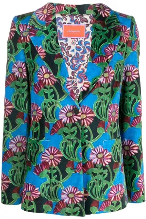 La DoubleJ Floral-print single-breasted blazer