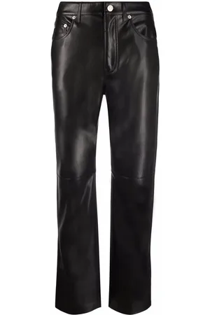 Nanushka Faux-leather cropped straight-leg trousers