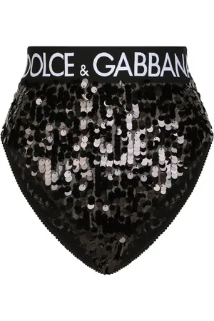 Dolce & Gabbana High-waisted sequin-embellished briefs