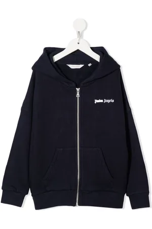 Palm Angels Logo-print zip-up cotton hoodie
