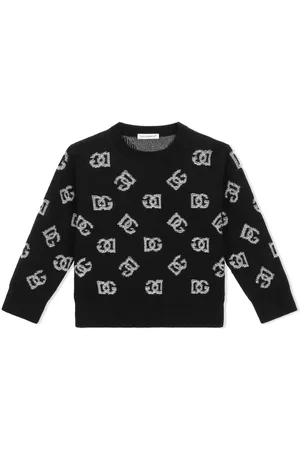 Dolce & Gabbana Silk Jacquard Round-neck Jumper With Dg Logo In