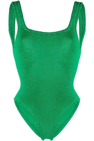 Hunza G Crinkle-finish backless one-piece