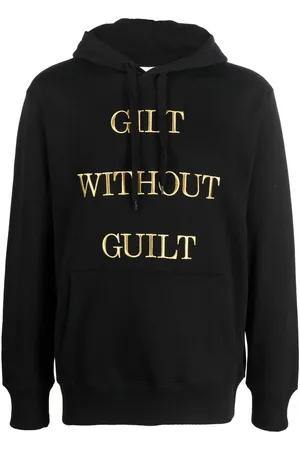 Moschino Embroidered-slogan long-sleeve hoodie
