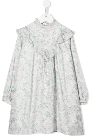 Chloé Floral ruffle long-sleeve dress