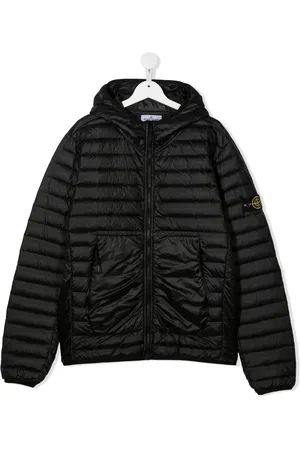 Stone Island Logo-patch hooded puffer jacket