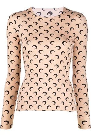 Marine Serre Crescent moon-print second-skin top