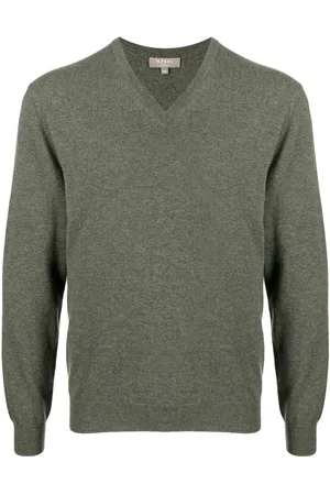 N.PEAL Organic-cotton v-neck jumper