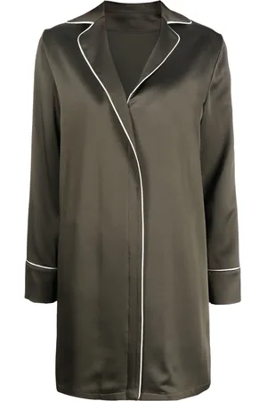 There Was One Long-sleeve satin shirtdress