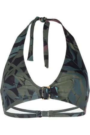 ERES Leaf print halter bikini top