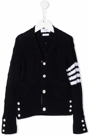 Thom Browne 4-Bar cable-knit cotton cardigan